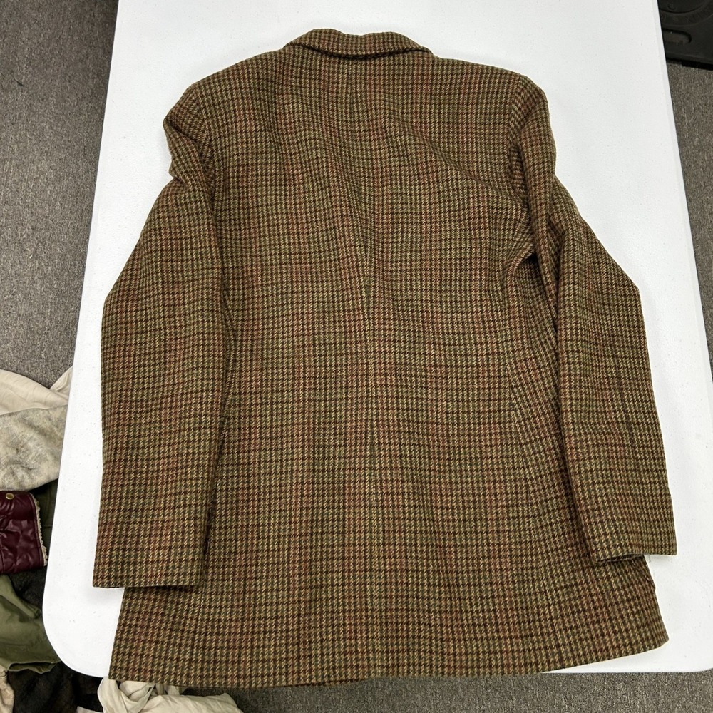 Lauren Ralph Lauren Blazer Womens 10 Brown Wool Houndstooth Suede Elbow Patches - Picture 7 of 7